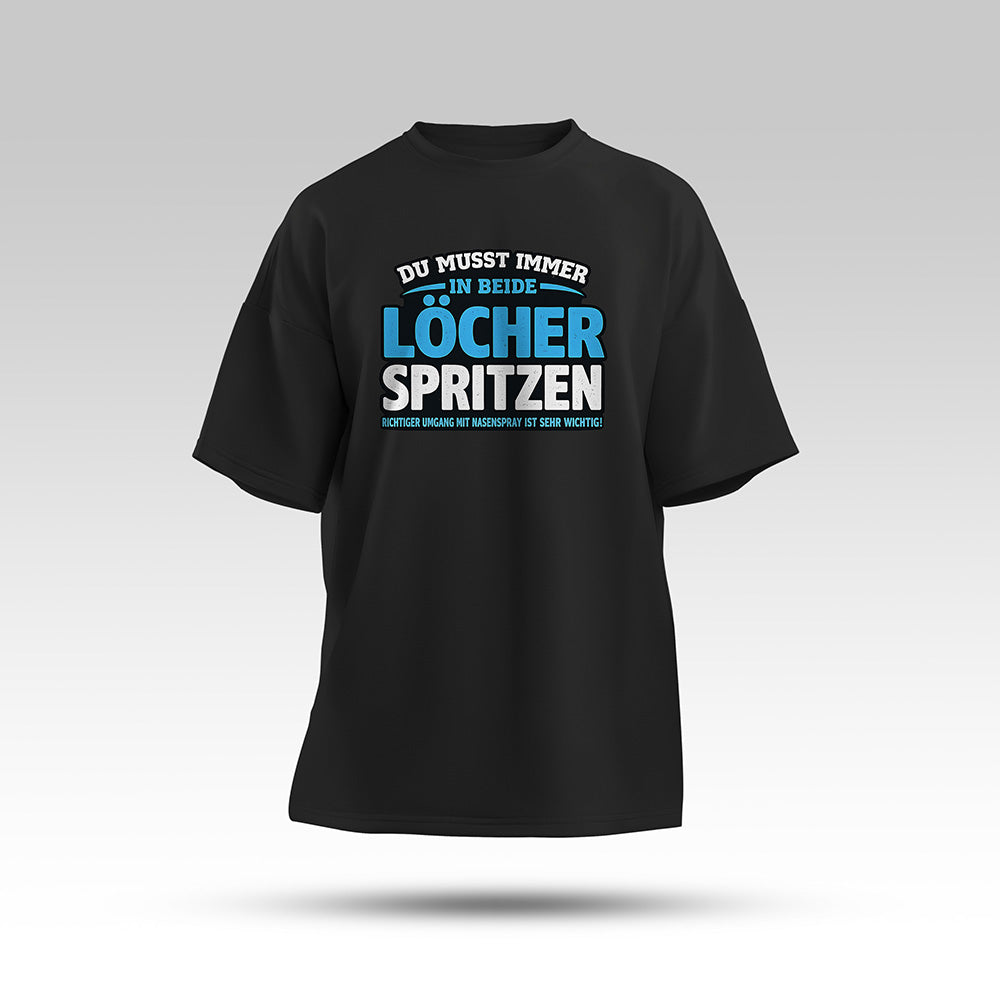 Beide Löcher Oversize Shirt Schwarz