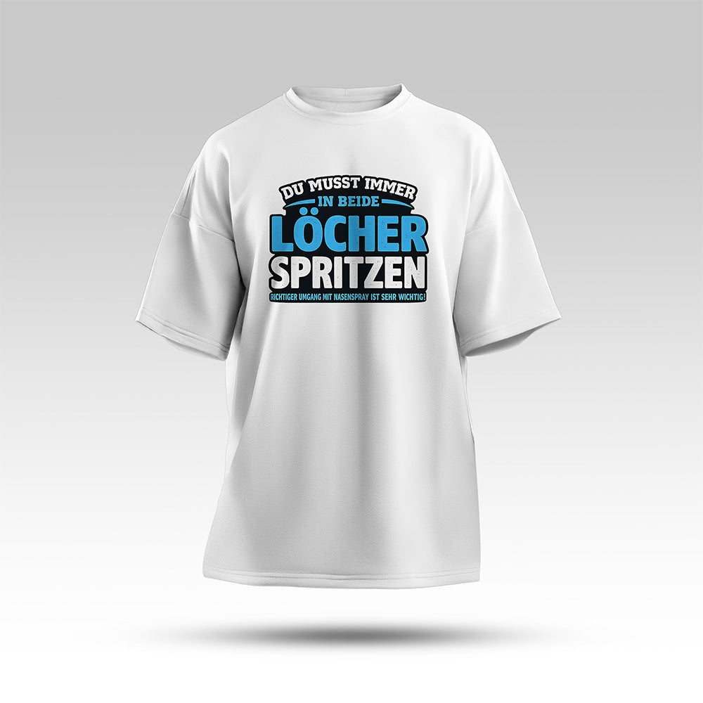 Beide Löcher Oversize Shirt Weiß