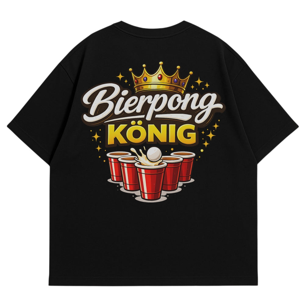 Bierpong König Oversize Shirt Schwarz