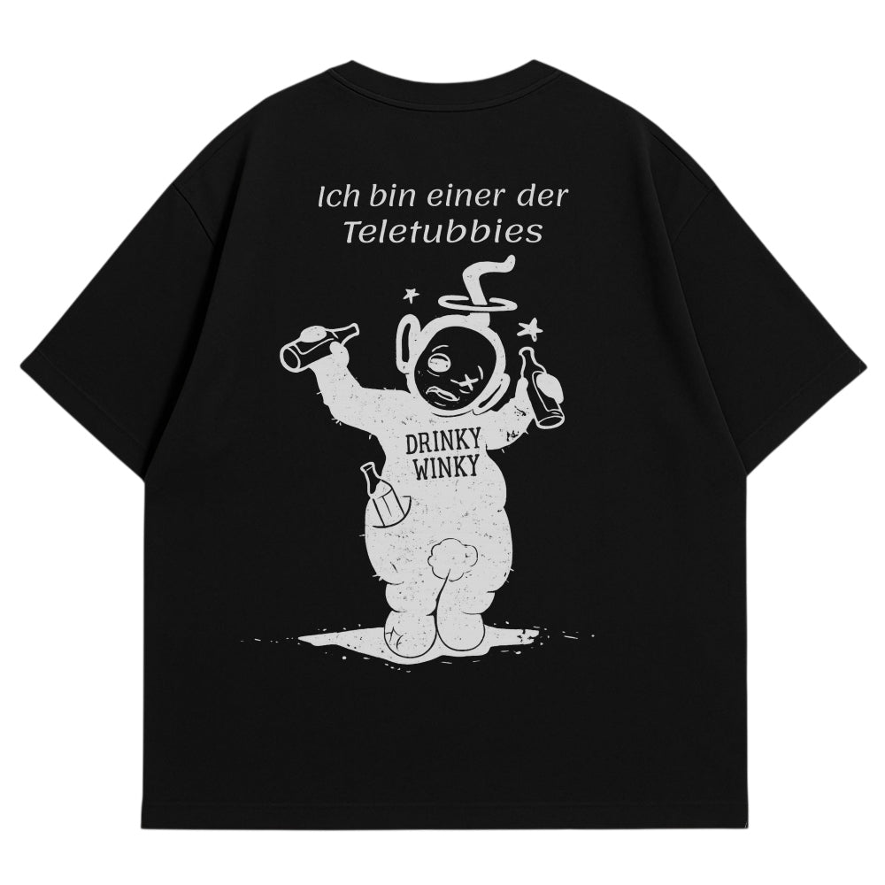 Drinky Winky Oversize Shirt Schwarz