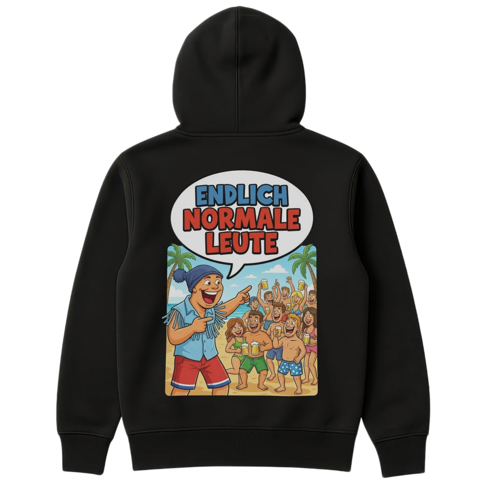 Endlich normale Leute Hoodie Schwarz