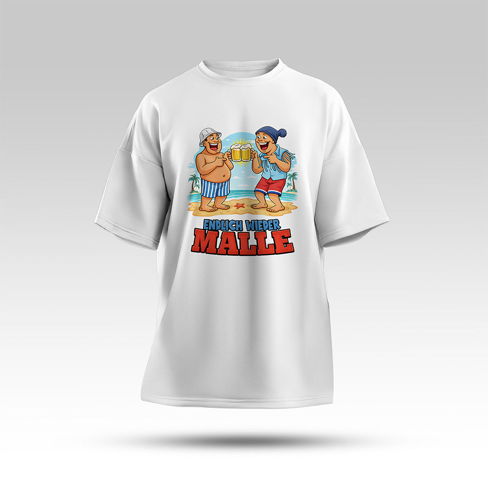 Endlich wieder Malle Oversize Shirt Weiß