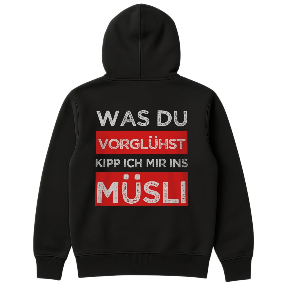 Fruehstueck Hoodie Schwarz