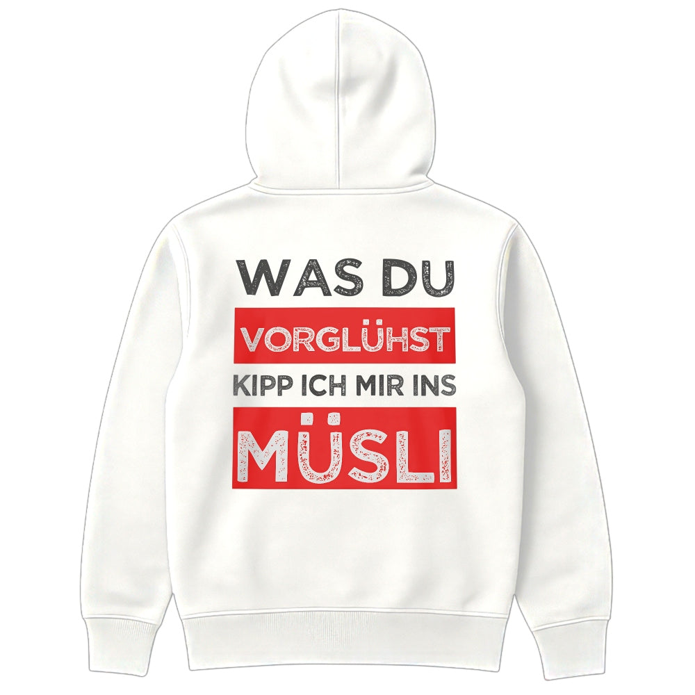 Fruehstueck Hoodie Weiß