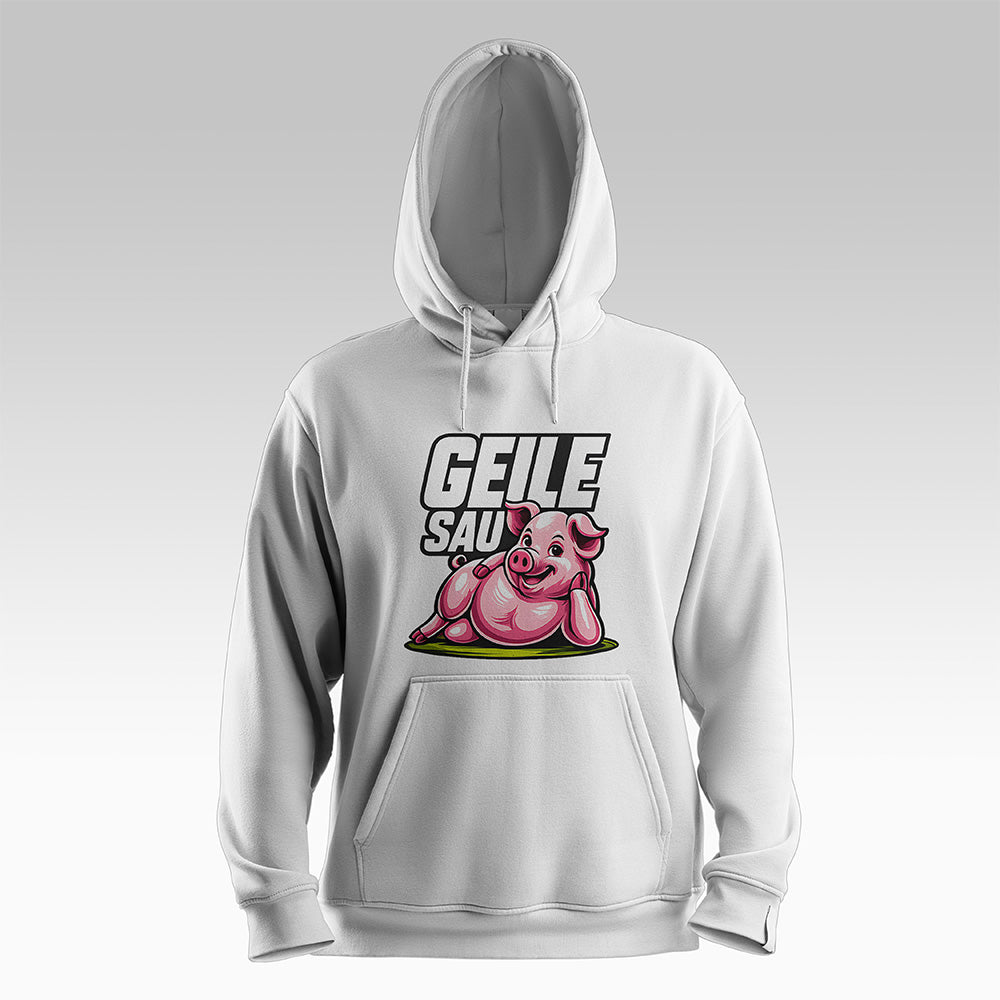 Geile Sau Hoodie Weiß