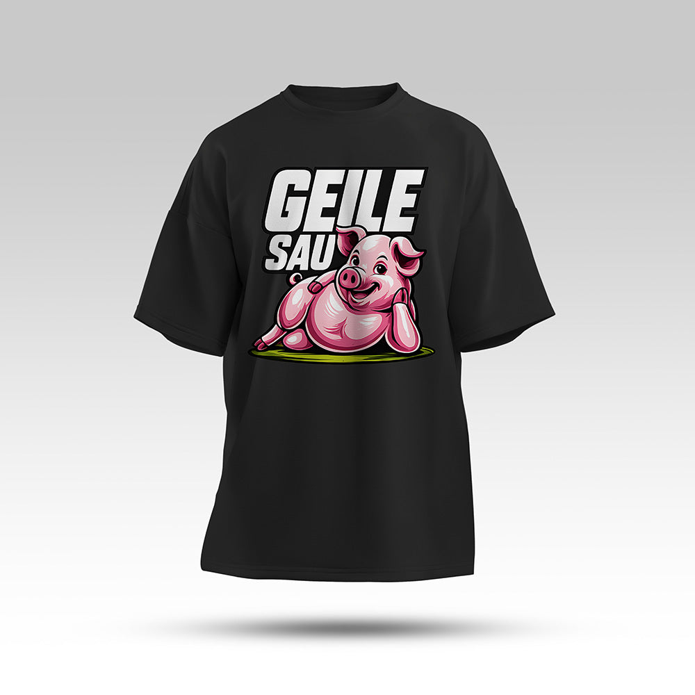 Geile Sau Oversize Shirt Schwarz
