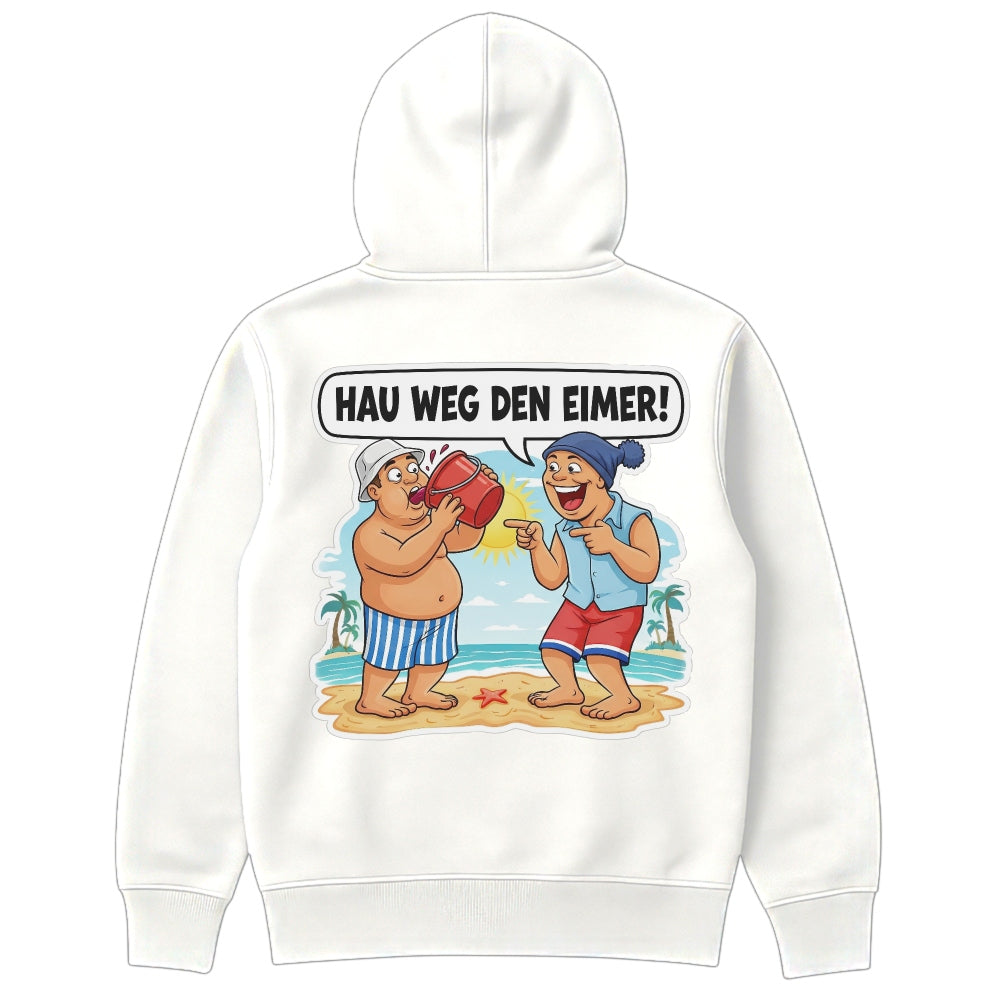 Hau weg den Eimer Hoodie weiß