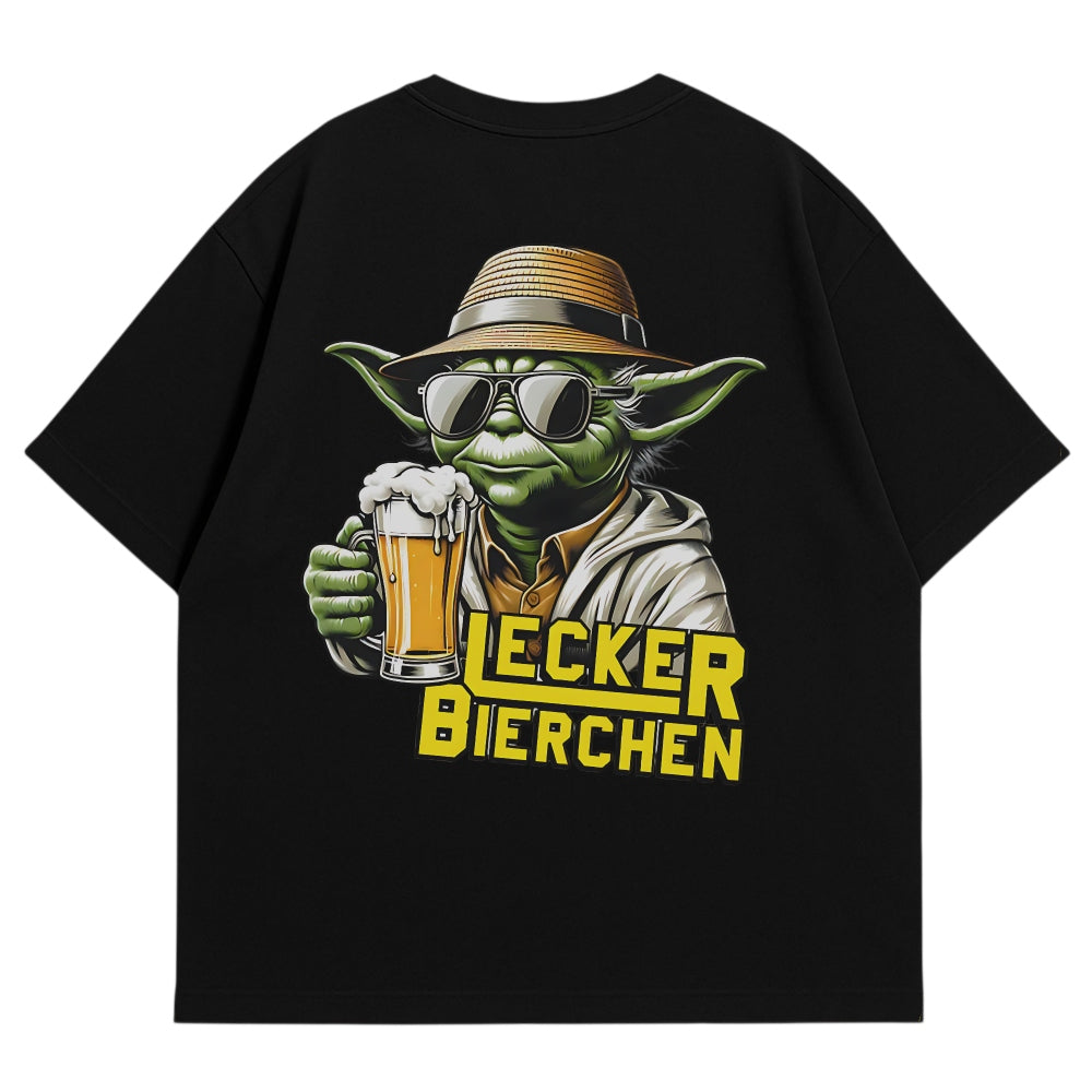 Lecker Bierchen Oversize Shirt Schwarz