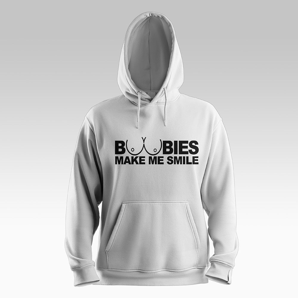 Make me smile Hoodie Weiß