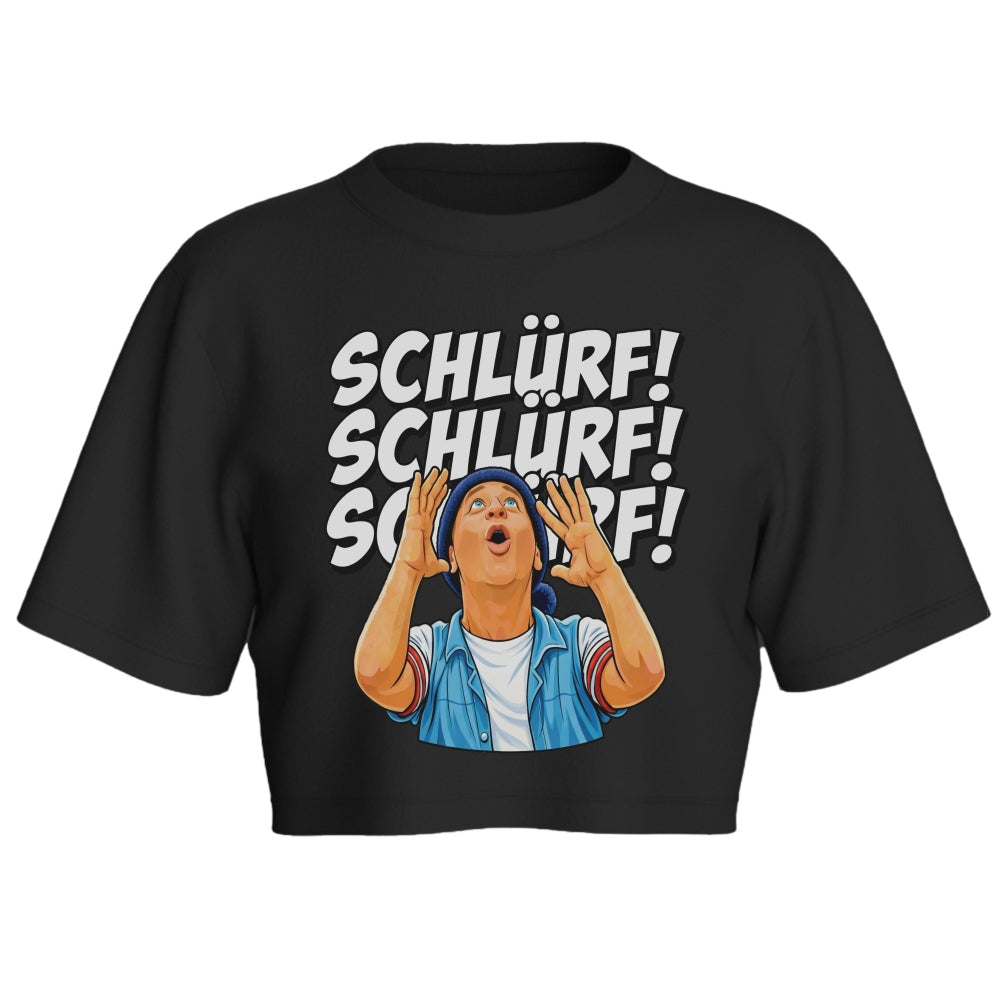 Schlürf Crop Top Schwarz