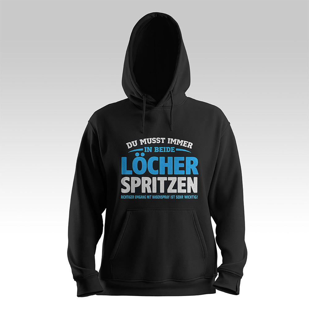 Beide Löcher Hoodie Schwarz