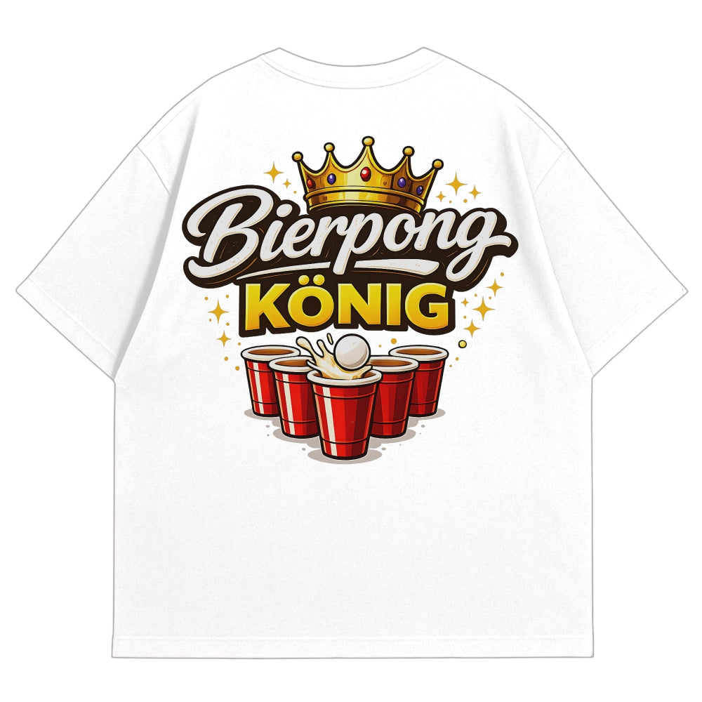 Bierpong König Oversize Shirt Weiß