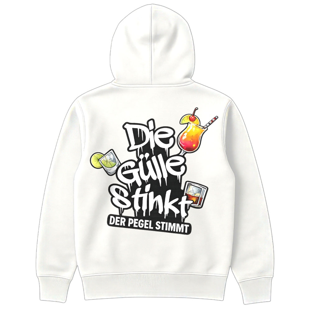 Der Pegel stimmt Hoodie Weiß
