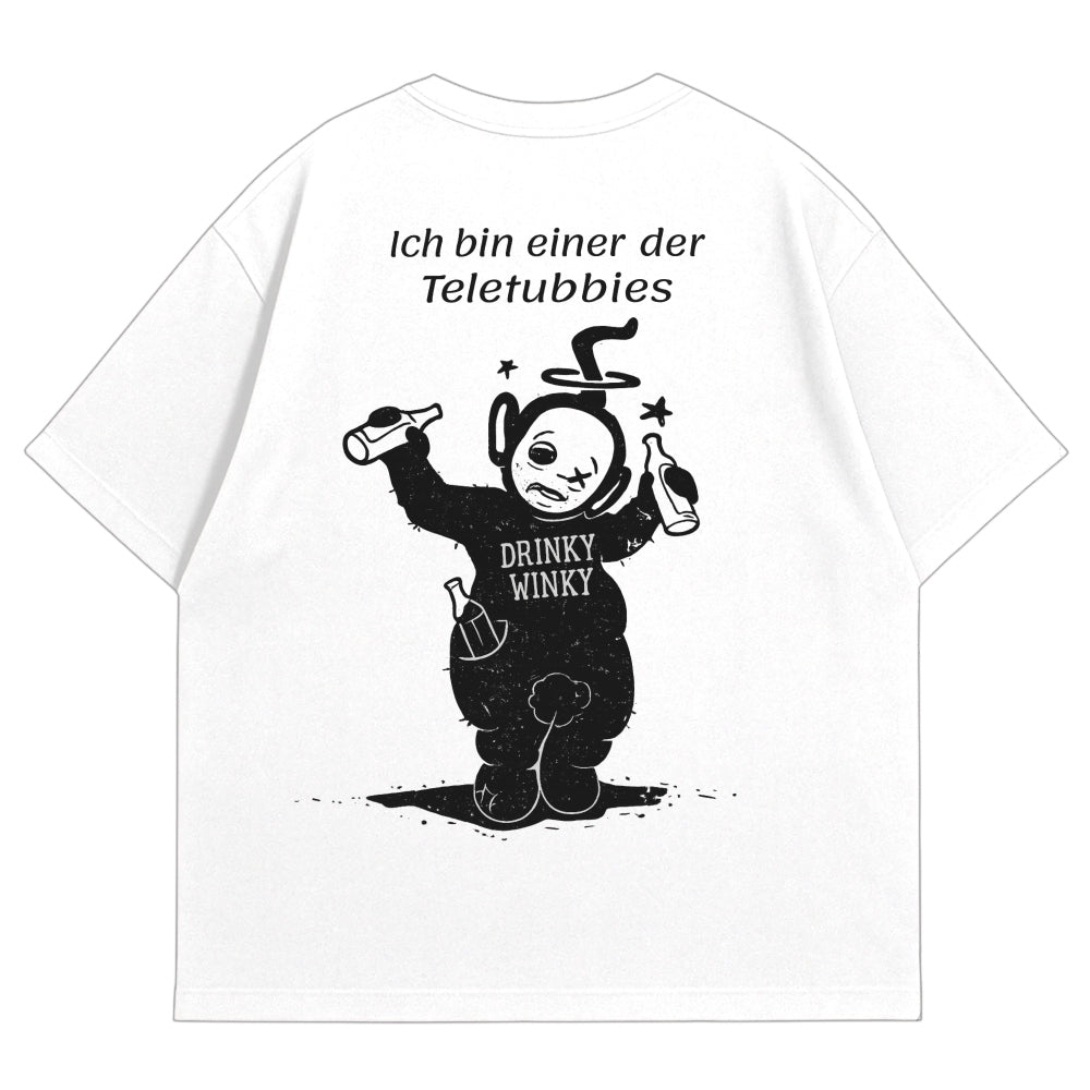 Drinky Winky Oversize Shirt Weiß