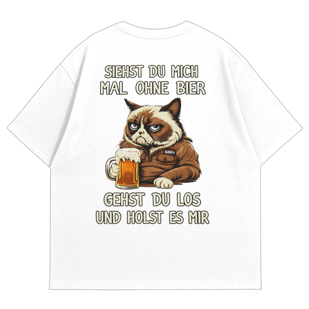 Hol mir Bier Oversize Shirt Weiß