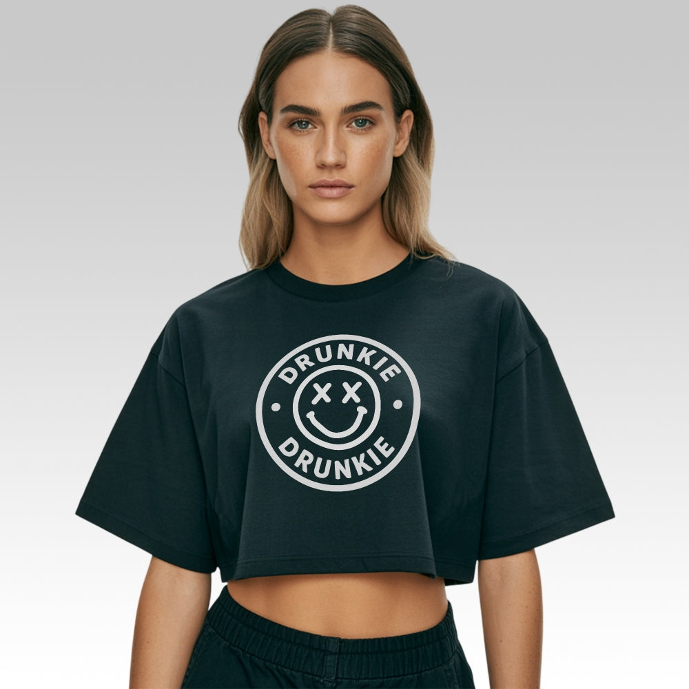 DRUNKIE BADGE - Oversize Crop-Top