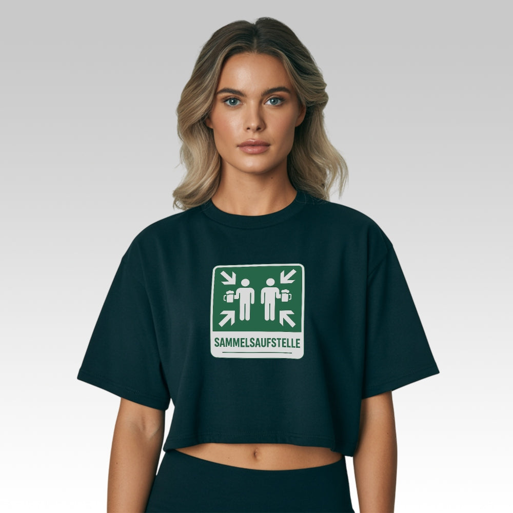 SAMMELSAUFSTELLE - Oversize Crop-Top