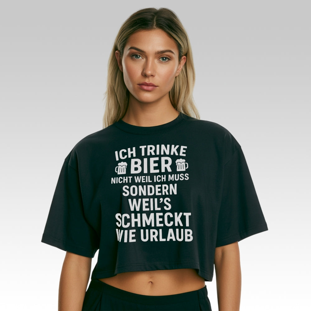 SCHMECKT WIE URLAUB - Oversize Crop-Top