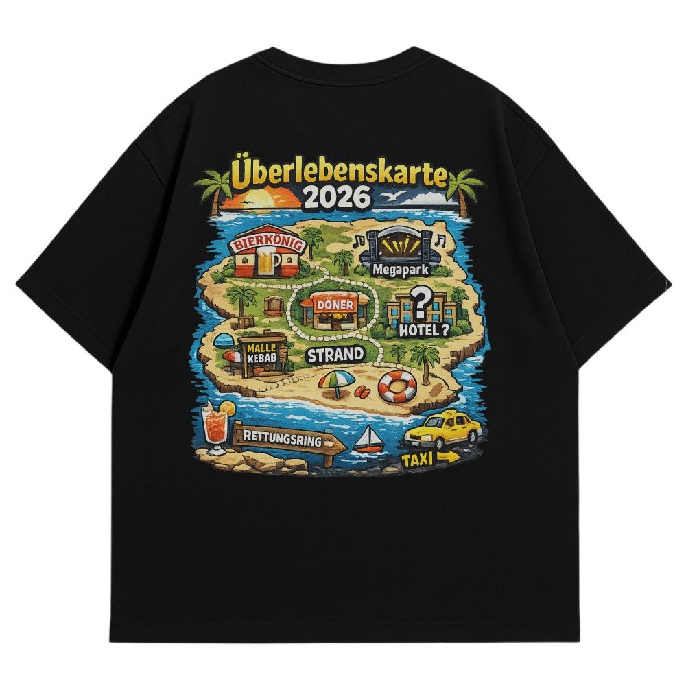 Malle Map Oversize Shirt Schwarz