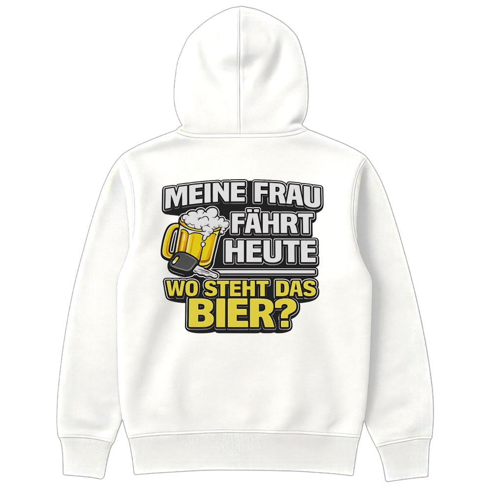 Meine Frau faehrt Hoodie Weiß